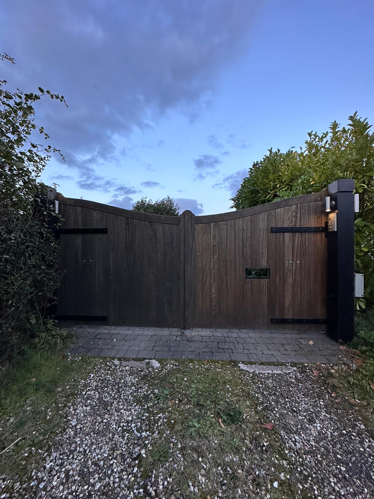 Wooden Electric Gate - Double Gates - Swing Gates - Automatic Gates