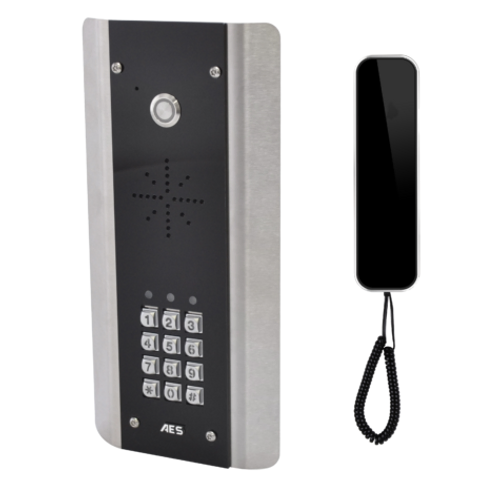 AES SLIM-CL-ABK-EU 1 way wired audio intercom with keypad - black architectural
