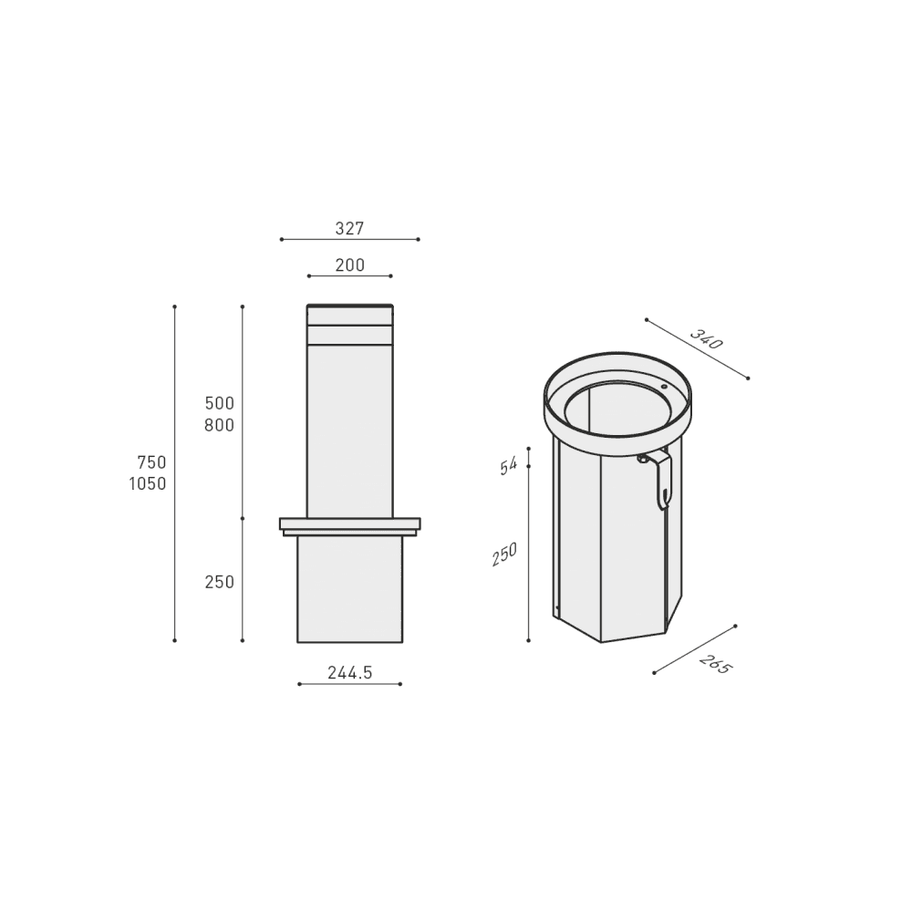 BENINCA HYDRA500 BASIC 230 Vac hydraulic bollard