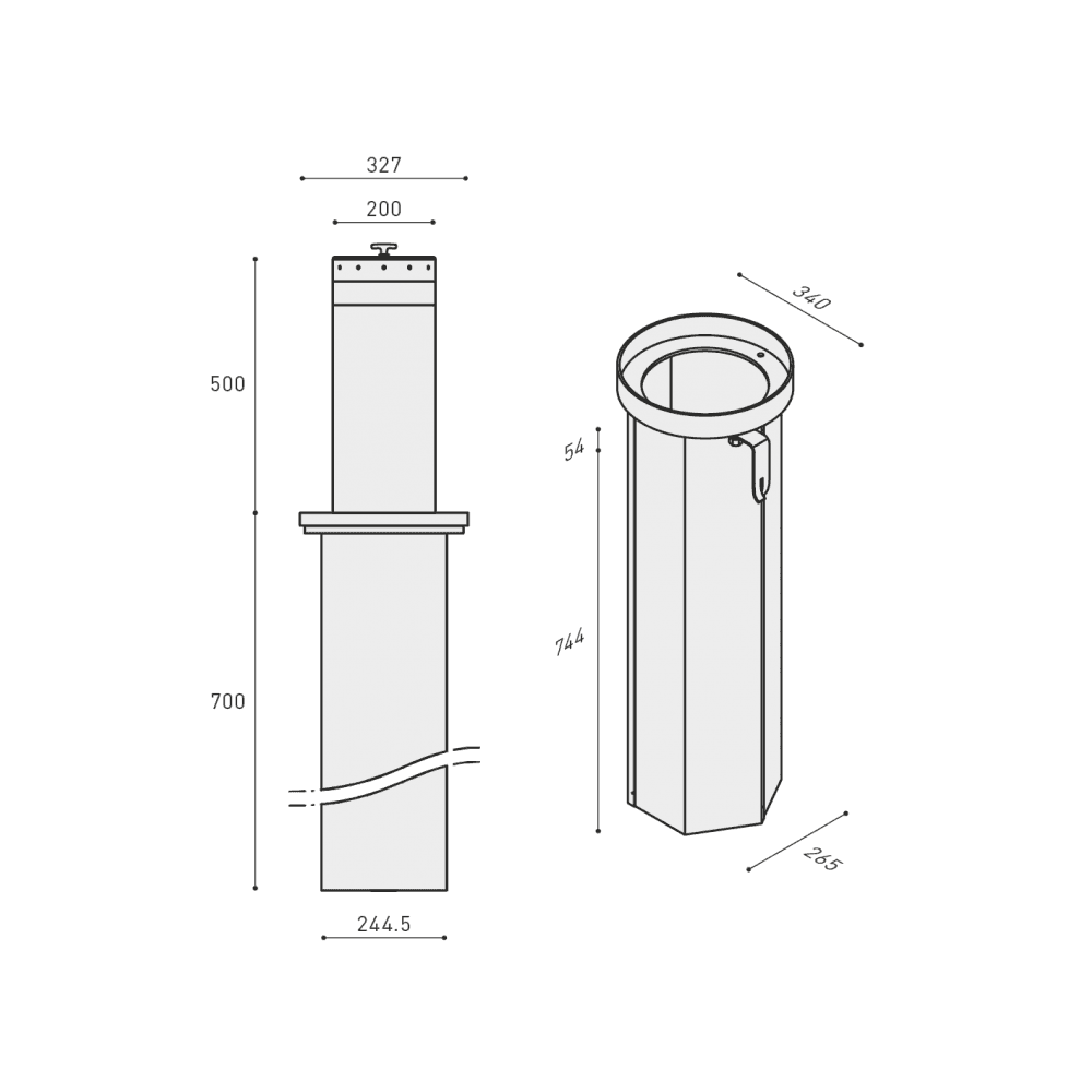BENINCA Semi automatic gas operated manual bollard