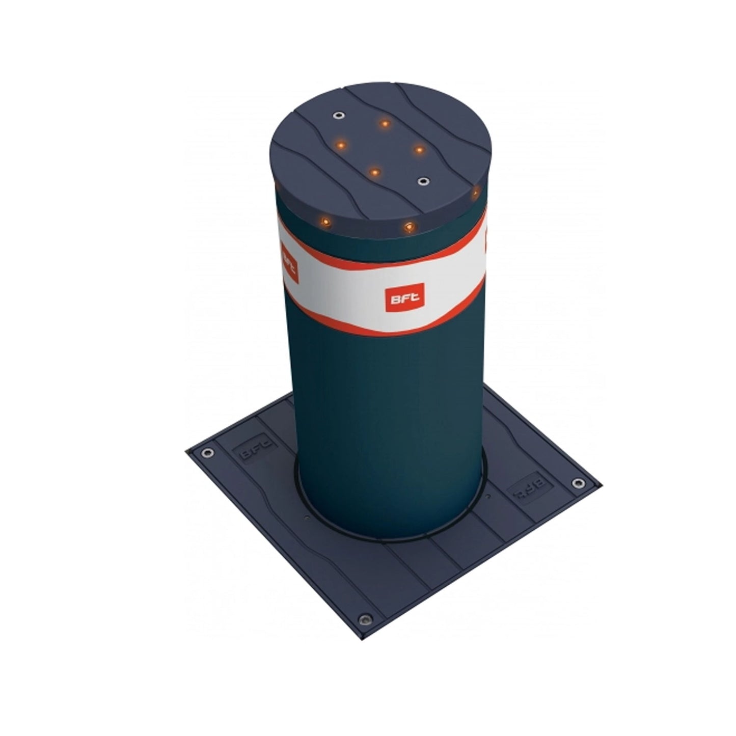 BFT RANCH B 700mm x 220mm fixed bollard with LED light crown