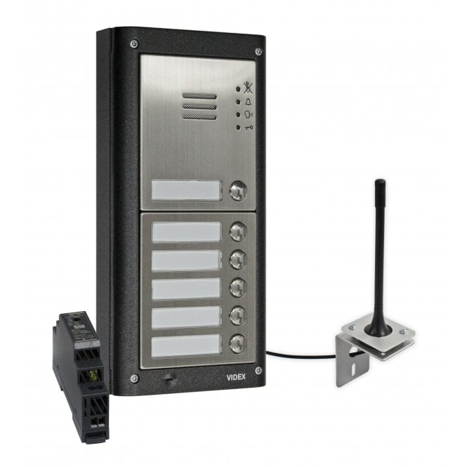 VIDEX GSM4K-6S/M/4G six station surface 4G GSM intercom without keypad matt finish