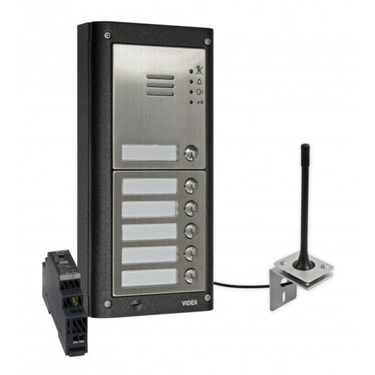 VIDEX GSM4K-6S/M/4G six station surface 4G GSM intercom without keypad matt finish