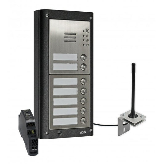 VIDEX GSM4K-7S/M/4G seven station surface 4G GSM intercom without keypad matt finish