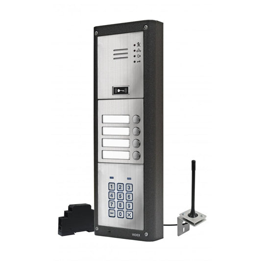 VIDEX GSM4KCR-4S/M/4G four station surface 4G GSM intercom with backlit keypad matt finish