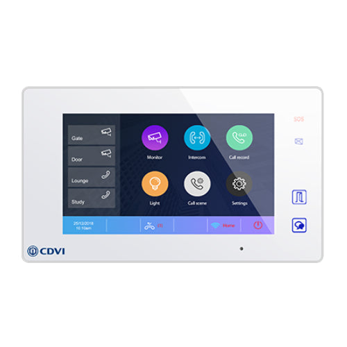 CDVI CDV47 white 7" colour LCD touch screen monitor