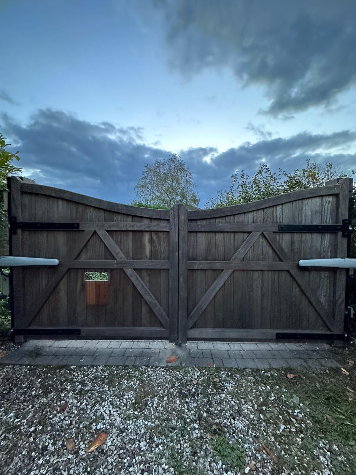 Wooden Electric Gate - Double Gates - Swing Gates - Automatic Gates