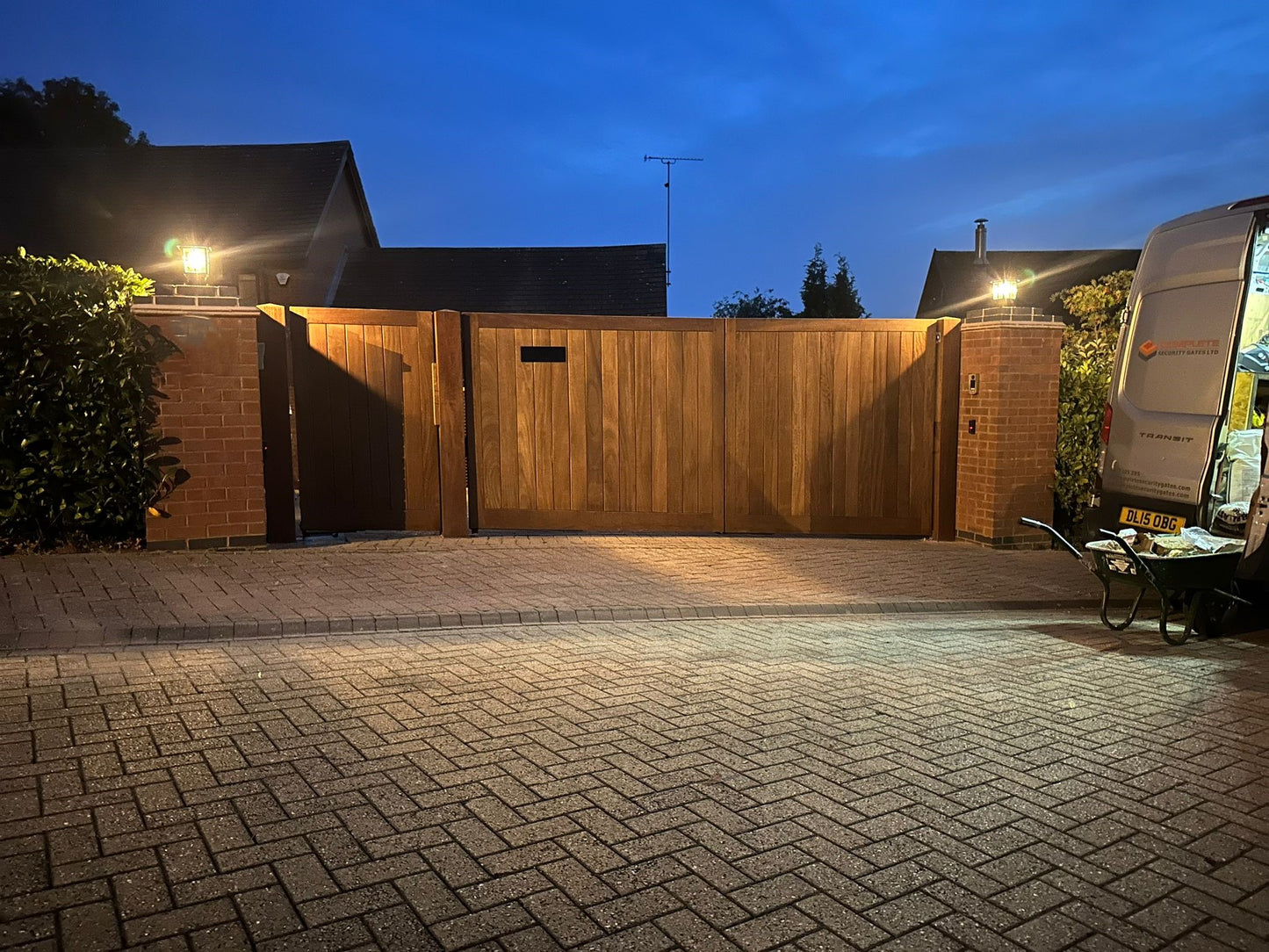 Wooden Swing Gates - Iroko Wood gate - Electric Automated Gates for Driveway