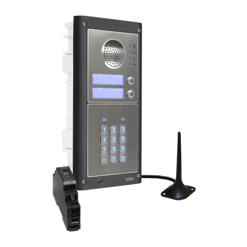 Videx GSM4KCR-2/M/4G two station flush 4G GSM intercom with backlit keypad matt