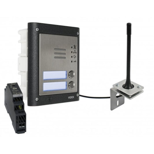 VIDEX GSM4K-2/M/4G two station flush 4G GSM intercom without keypad matt finish