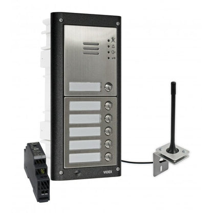 VIDEX GSM4K-6/M/4G six station flush 4G GSM intercom without keypad matt finish