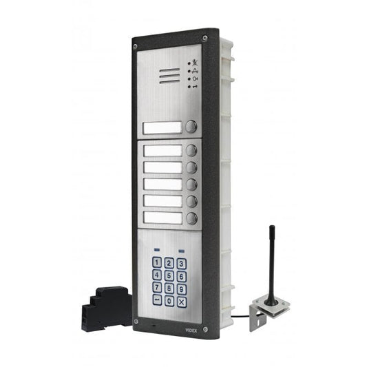 VIDEX GSM4KCR-6/M/4G six station flush 4G GSM intercom with backlit keypad matt finish