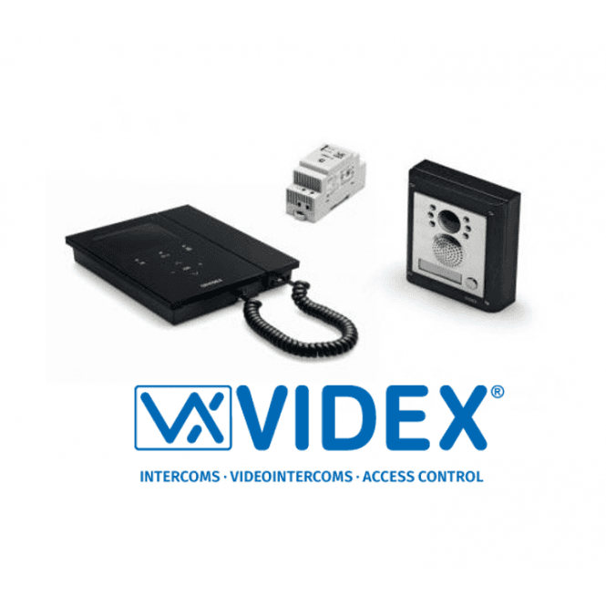 VIDEX IPVK-1S/98B 1 Button 4000 Series Surface Panel with Black Kristallo Video Monitor